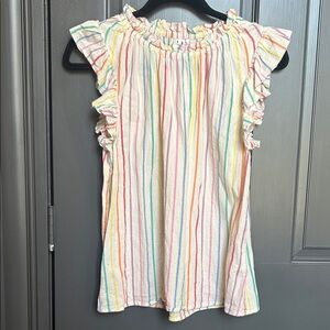 THML Multicolor Striped Ruffle Top size small
